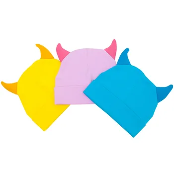 

Solid Newborn Baby Hat Beanie Cartoon Soft Baby Tire Hat With Horn Spring Autumn Hospital Hat Newborn Beanie Baby Boys Clothing