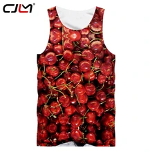 CJLM личности 3D полный напечатаны человек красный Cherry майка Смешные унисекс жилет Для мужчин вкусные фрукты TankTop