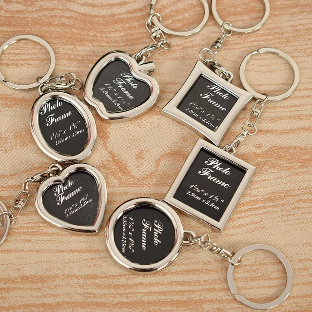 HOT Keychain Frames Creative Metal Alloy Insert Photo Picture Logo
