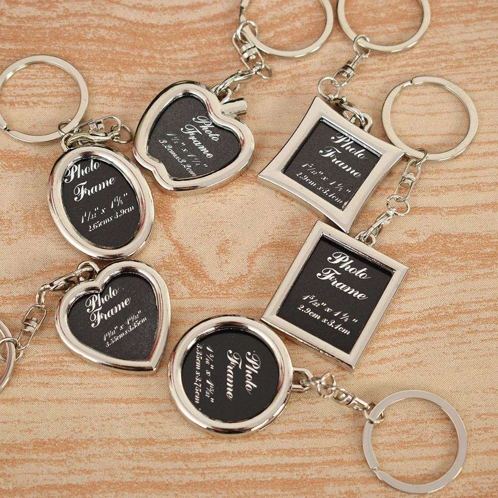 

HOT Sale Keychain Frames Creative Metal Alloy Insert Photo Picture Logo Artworks Frame Keyring Keychain Fob Best Love Gifts 2019