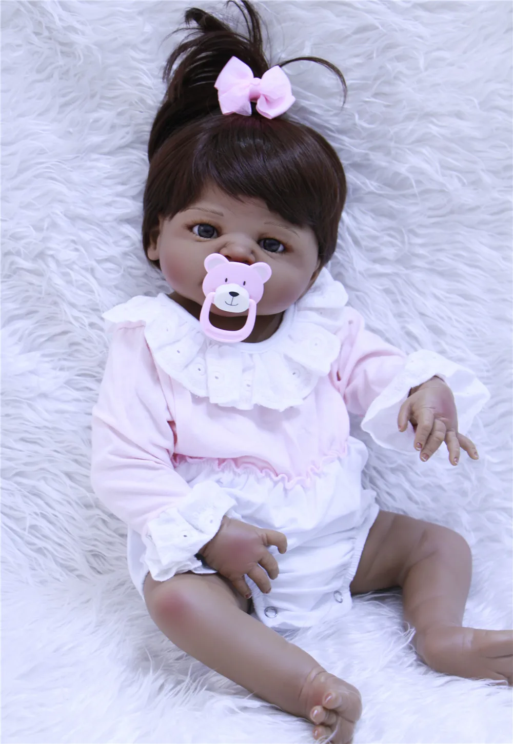 Reborn black dolls full silicone reborn baby dolls 57cm Ethnic Dolls