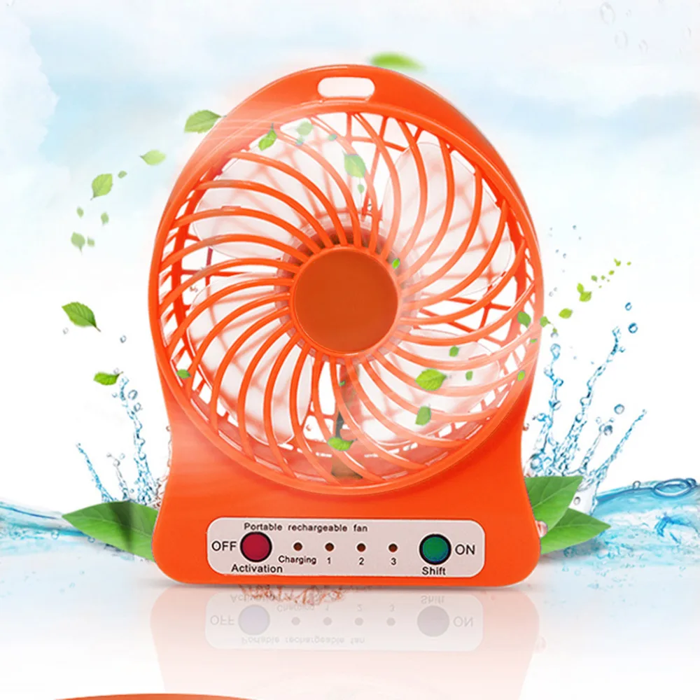 Mesa Mini USB escritorio ventilador Personal USB ventilador Li-ion recargable ventilador multifuncional 3 engranaje