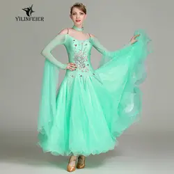Новый бальных танцев конкурс платье Танцы бальное платье, для вальса платья Стандартный Танцы платье женские бальные платья S7019