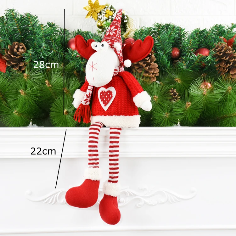 Выдвижной рождественский кукольный орнамент, натальный Санта-Клаус, снеговик, лося, куклы, Рождественская елка, украшения, подарок на день рождения для детей
