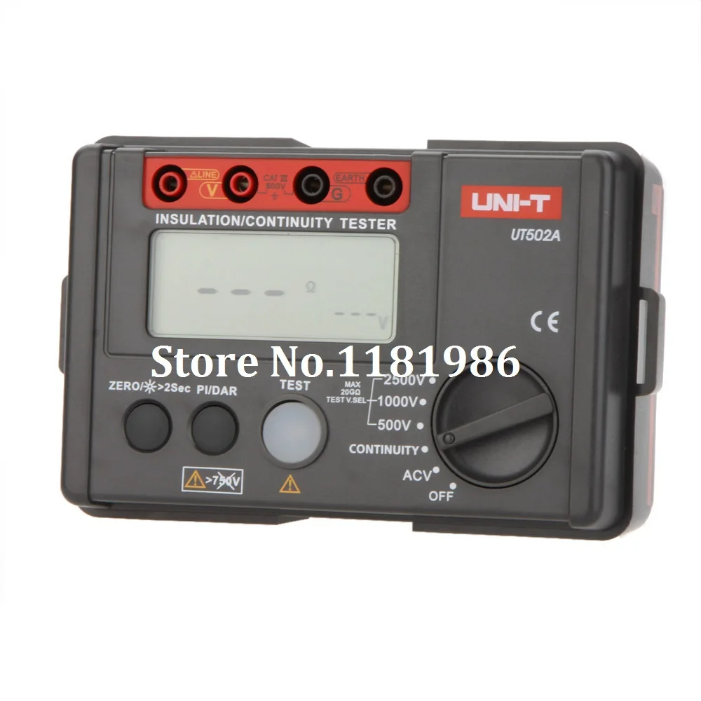 

2500V Digital Insulation Resistance Meter Tester Megohmmeter Highly Voltmeter Continuity Tester w/LCD Backlight UNI-T UT502A