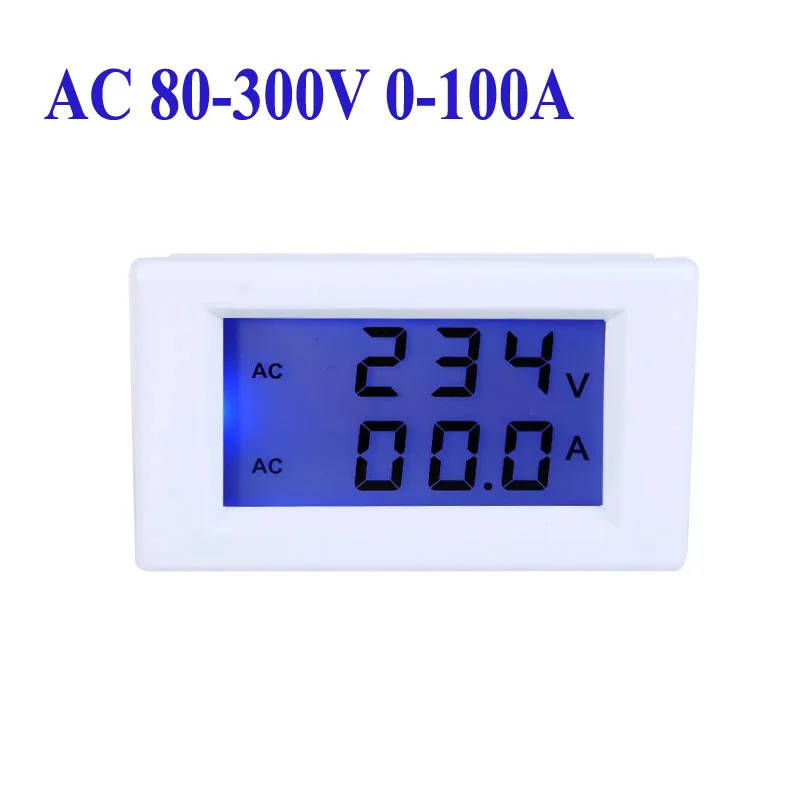 Ac80 300v 0 100A цифровой жк двойной дисплей вольтметр амперметр с трансформатора