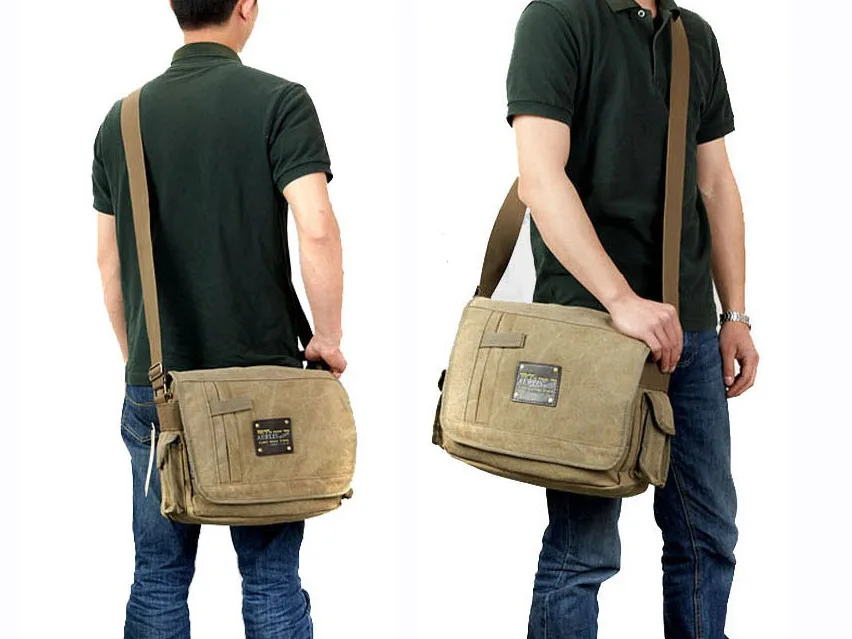 Military Messenger Bags Men's Travel Canvas Shoulder Bag Crossbody Top-handle Bags Famo us Brands D