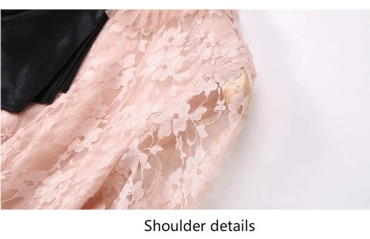 Summer Hollow Pleated Gauze Lace Dress Women Long Sleeve Princess Dress Moda Mujer 2018 Midi Party Dress Strand Jurkjes