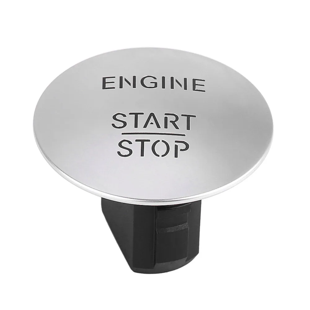 Пластиковый сплав Материал Keyless Go Start Stop кнопочный переключатель зажигания двигателя Серебряный подходит для Mercedes 2215450714