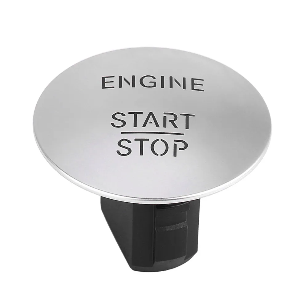 plateado interruptor de encendido del motor para accesorios de Mercedes 2215450714 Botón Keyless Go Ignition Go Start Stop Botón pulsador