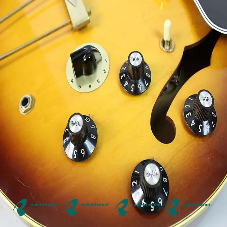

Free shipping/Sunburst Finish/22 F/Maple Body and Neck/Rose wood Fingerboard/6 String Hollow JAZZ Electric Guitar