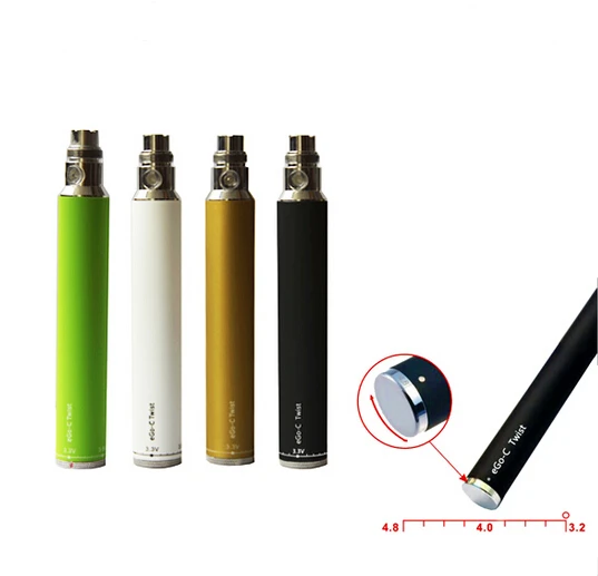 Ego-C Twist Battery Electronic Cigarette 650/900/1100/1300mAh Vision eVod eGo C VV Battery Vape CE4 T3S Atomizer Vaporizer Kit