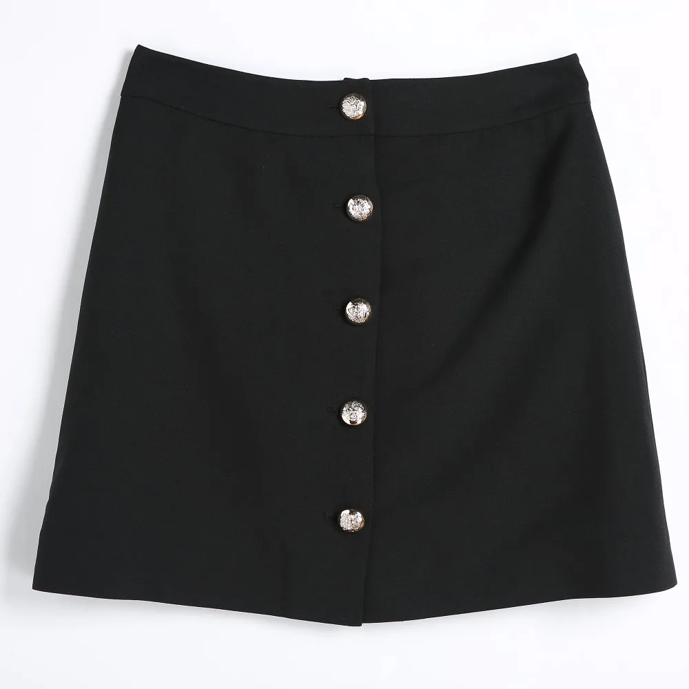 Women's Black Mini Skirt Office Lady Casual High Waist A Line Short