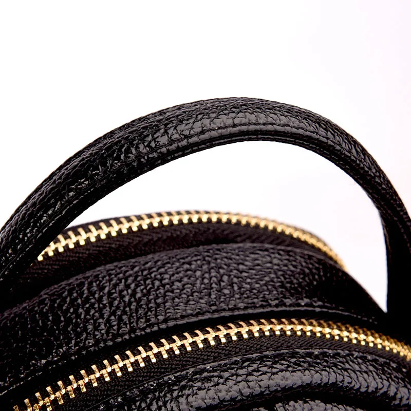 2018 bolso de hombro de cuero multifunción para mujer Mini bolso de escuela con cremallera para chica pequeña Mochila de viaje para mujer
