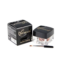 NICEFACE Профессиональная подводка для глаз макияж водонепроницаемый пятнистый глаз гелевая подводка коричневый черный брови с кистью косметический набор инструментов