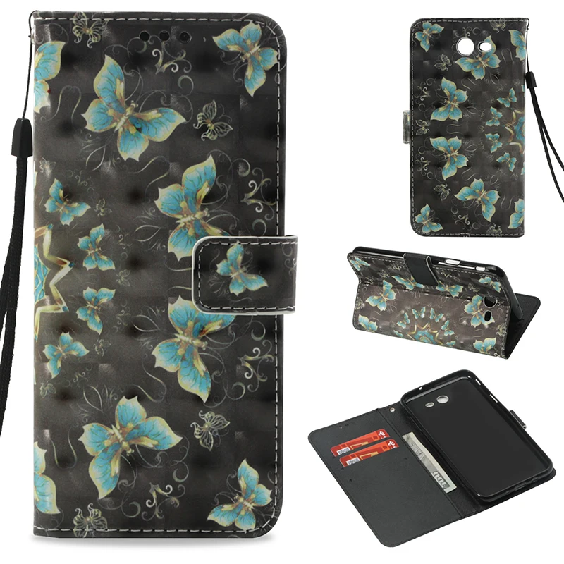 

SHUNGE Mobile Phone Cases for Samsung J7 With Card Pocke Stamen Wallet Leather Flip Anti-knock Cell Phone Protect Bags