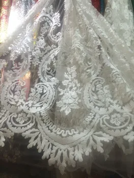 

White african cord lace fabric african swiss voile lace high quality fashion french lace fabric for wedding lace 5yards/lot