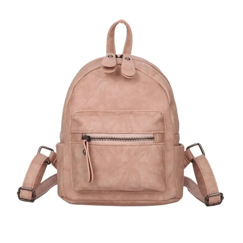 أزياء المراهقات Preppy نمط حقيبة ظهر صغيرة بو الجلود حقائب السفر النساء على ظهره Mochila الأنثوية الأسود/البني/الوردي/ الأبيض
