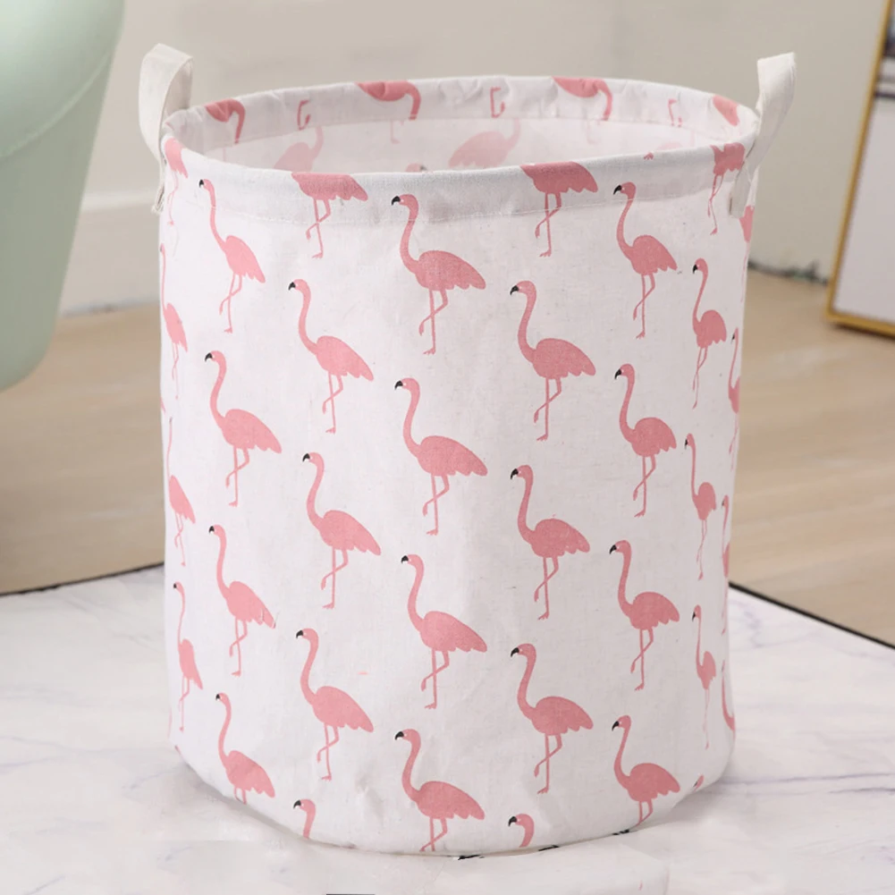 1 قطعة سلة الغسيل القابلة للطي فلامنغو نمط الملابس القذرة سلة المياه مقاومة الأطفال لعبة تخزين دلو الطفل المنظم