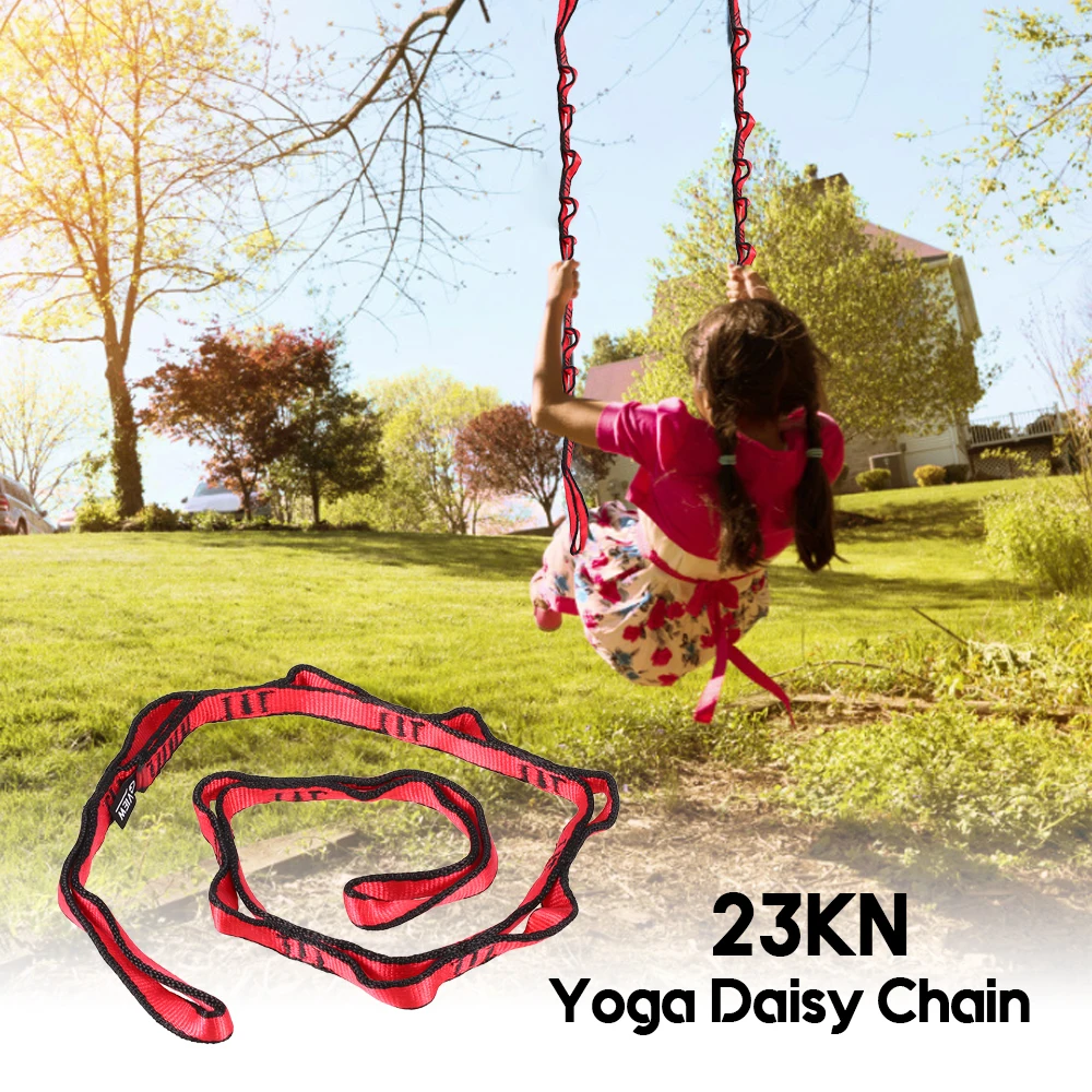 

110CM 23KN Yoga Dasiy Chain Nylon Climbing Loop Strong Yoga Hammock Tree Swing Strap Safety Climbing Sling Climbing Accessory