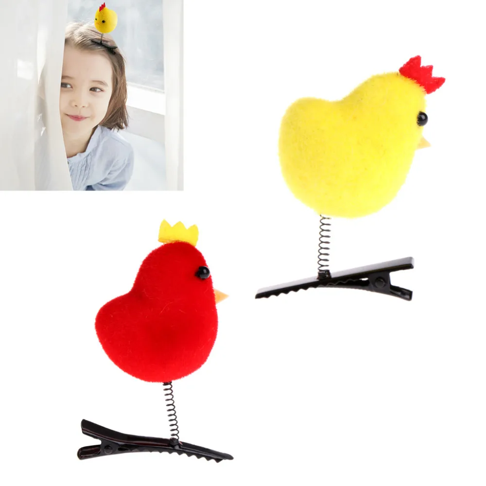 

1Pc Kids Girl Cute Chicken Hair Clip Cute Hairpin Chick Barrette Funny Hairclip