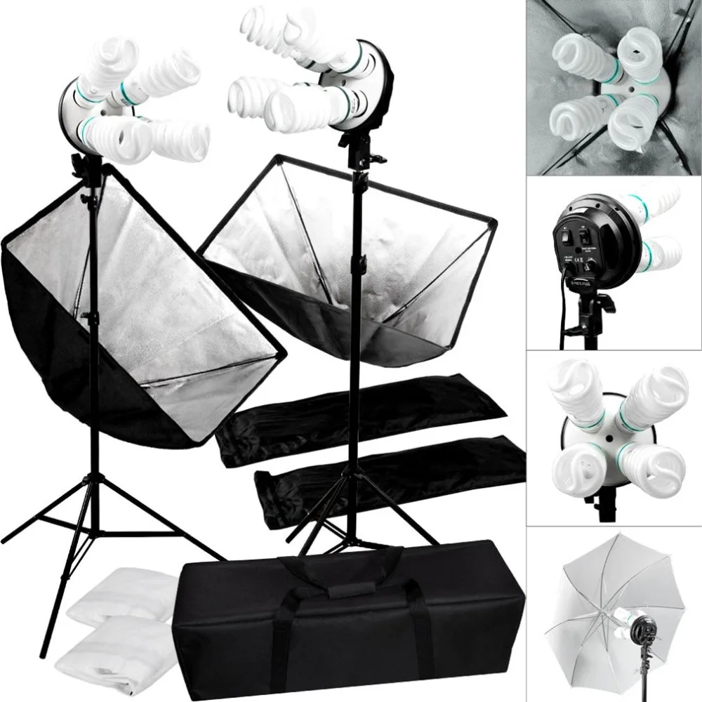 

Hot Studio Video Continuous Lighting Kit Photography Softbox Light photography backdrops 1600W lamp Holder Photo Accessories