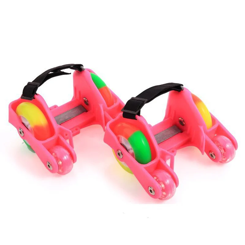 Beste 1 paar Kinderen Roller Schoenen Schaatsen 4 Brand Wielen Kleine Motor Flash Schoenen Roller Draagbare Voor Kinderen Jongen en Meisje
