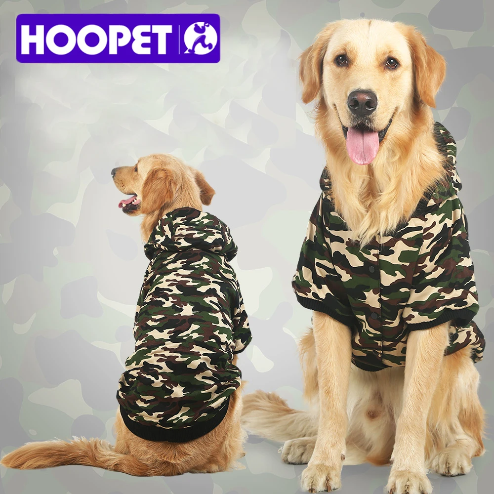 HOOPET Новый Большая Собака Камуфляж форма двойной толстая одежда теплые парки товары для домашних животных оптовая/розничная продажа - изображение