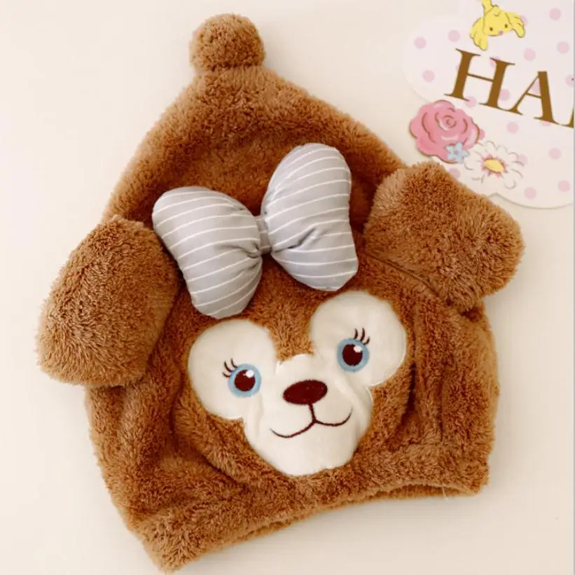 new Plush toy cartoon animal hair cap, strong absorptive dry long velvet ultra soft baby special dry hair cap, towels