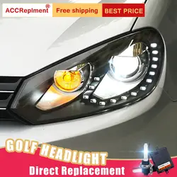 2 шт светодиодный фары для VW Golf 6 2009-2013 светодиодный огни автомобиля глаза ангела xenon HID комплект протовотуманная подсветка Габаритные огни