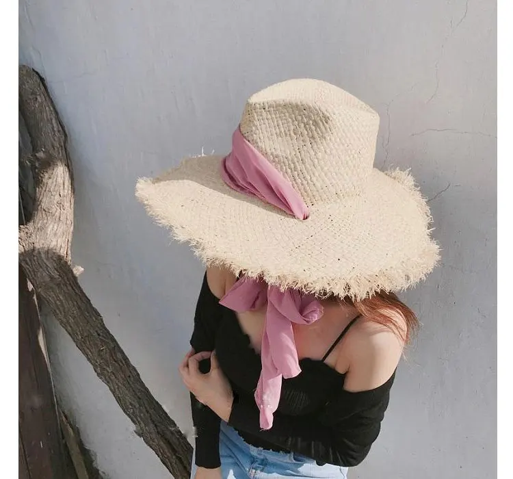 sun hats for women beach raffia hat summer straw hat woman summer  (4)
