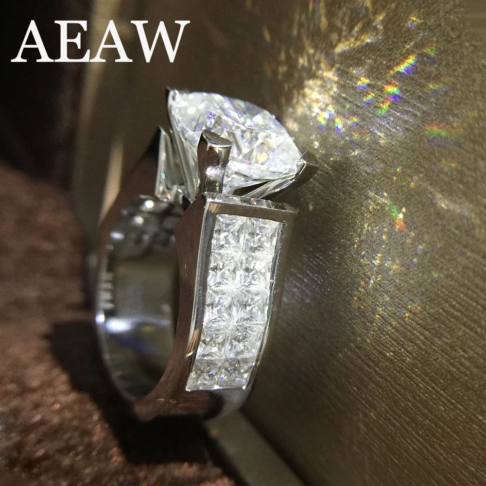 

2 Carat ct 7.5mm Cushion Cut Engagement&Wedding Moissanite Diamond Ring Double Halo Ring Genuine 14K 585 White Gold