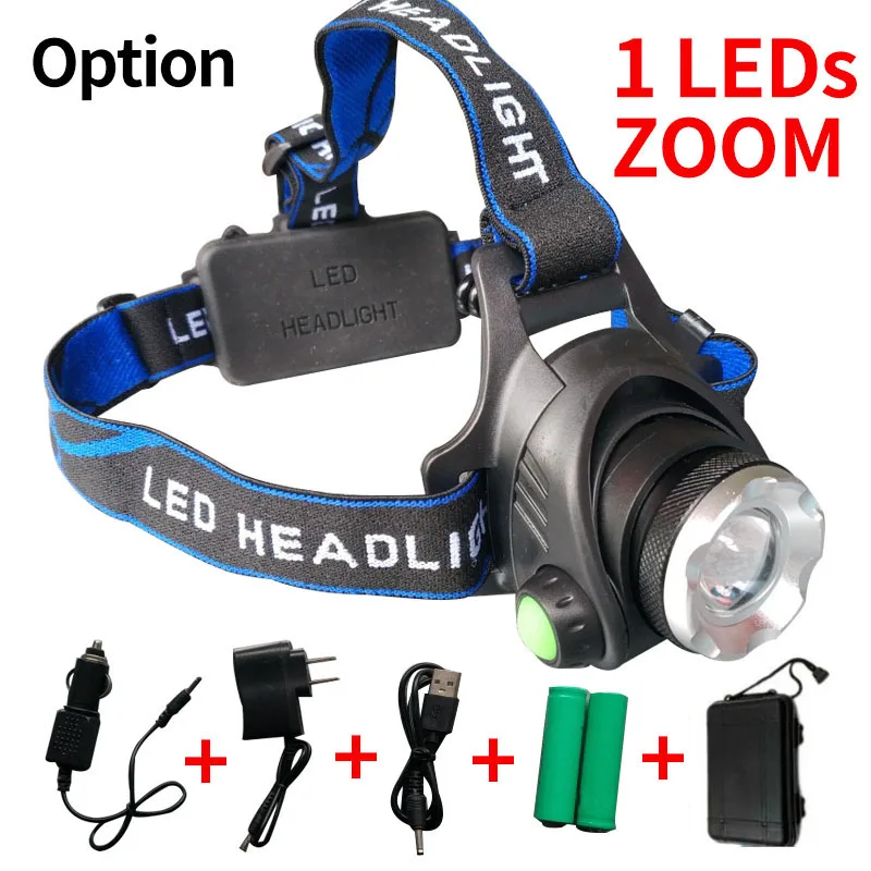 Led Headlamp Lantern XML 5000LM Zoomable Head Lamp Flashlight Torch T6