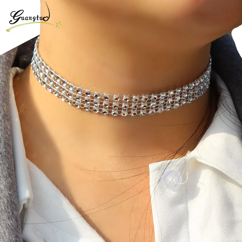 

1PCS Steampunk Choker Necklace American & European Style Bling Wedding Engagement Party Jewelry Fashion Necklaces Women Bijoux