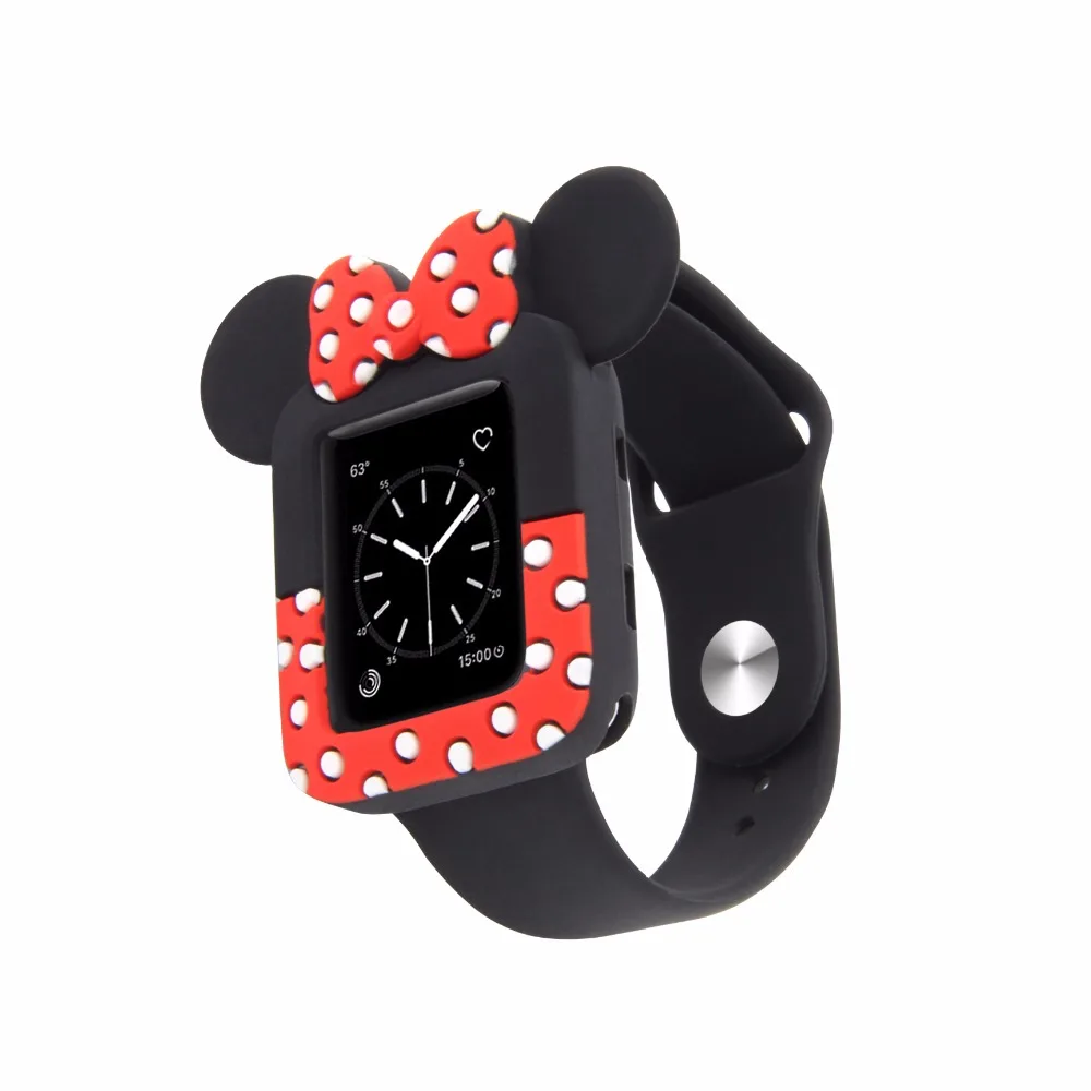 Крышка для apple watch case series 3 2 1 38 мм 42 мм защитная лента для iWatch силиконовый чехол с мультяшным рисунком для Минни лук