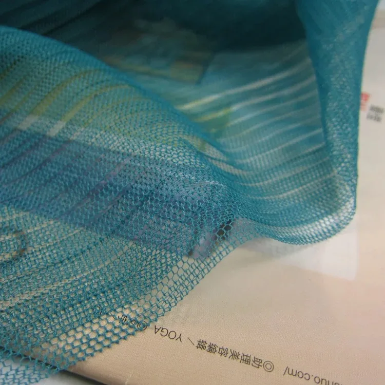 Голубой Тюль плиссе в гармошку ткань для плиссированного платья, сетка гармошка плиссированная ткань, гармошка ткань - Цвет: Peacock Blue