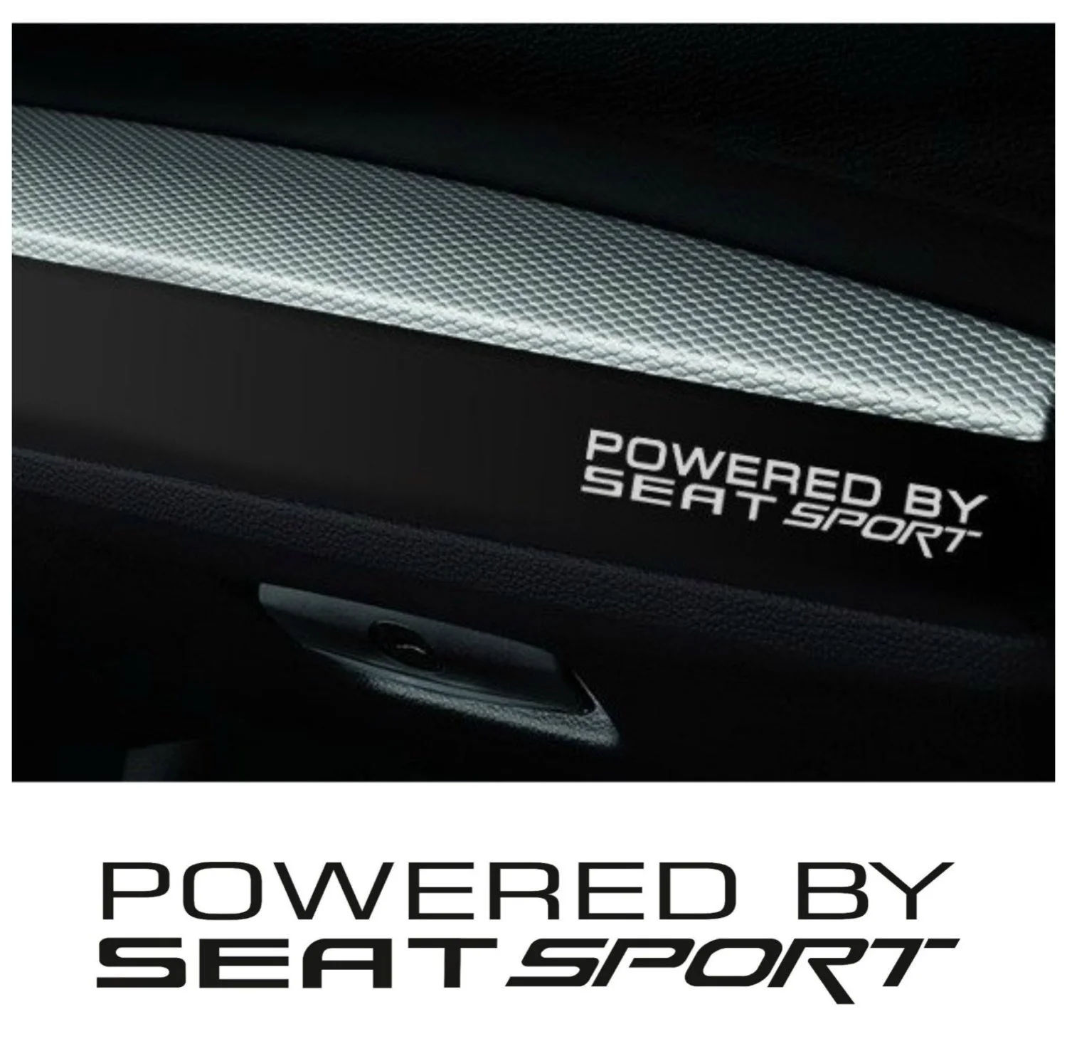 

For 2x SEAT SPORT Powered By Car Decals Graphics Stickers Ibiza Leon Altea Cupra Ft St Tdi