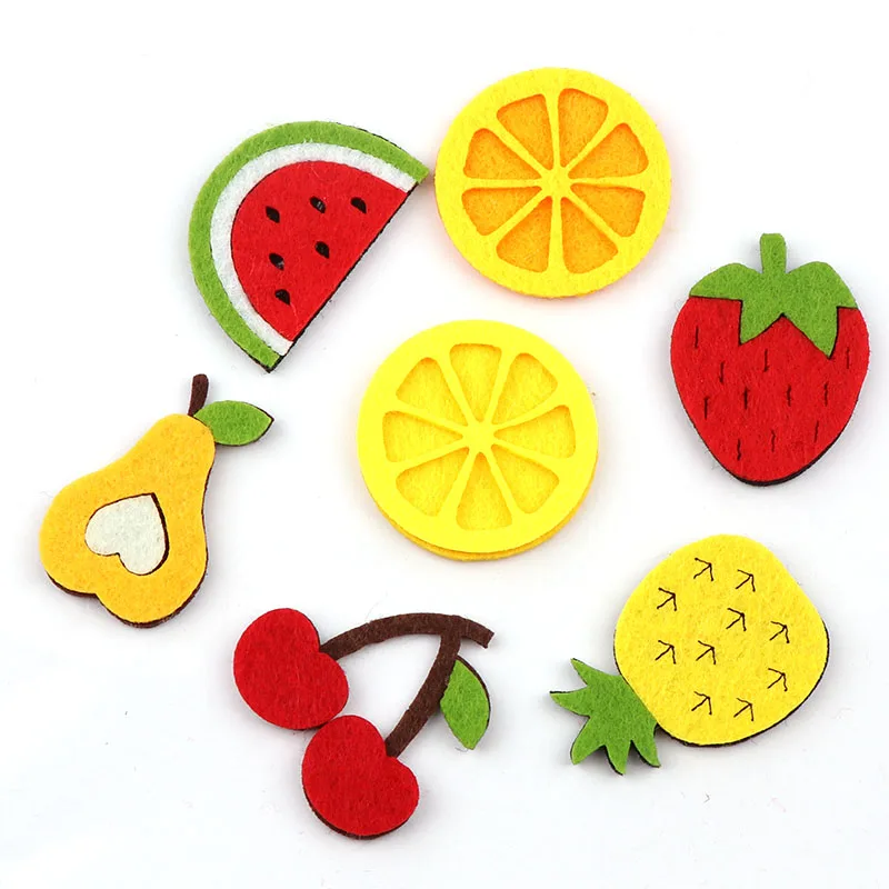 

10pcs No Gule Patches For Nursery Room Applique Embroidered Patches DIY Labels Backpack Sticker Sew Patches Fruit Cartoon