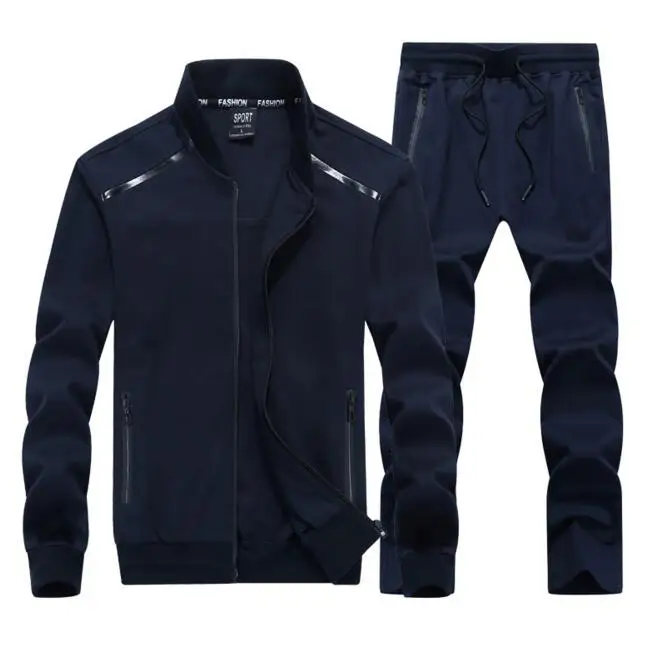 Брендовый мужской спортивный костюм, новинка, модный осенний весенний спортивный Повседневный Спортивный костюм, хлопковый комплект из двух предметов, большой размер 7XL 8XL 9XL одежда