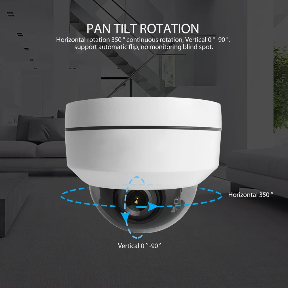 Купольная Водонепроницаемая камера видеонаблюдения супер мини PTZ IP HD 1080P / 5 МП 2 Мп