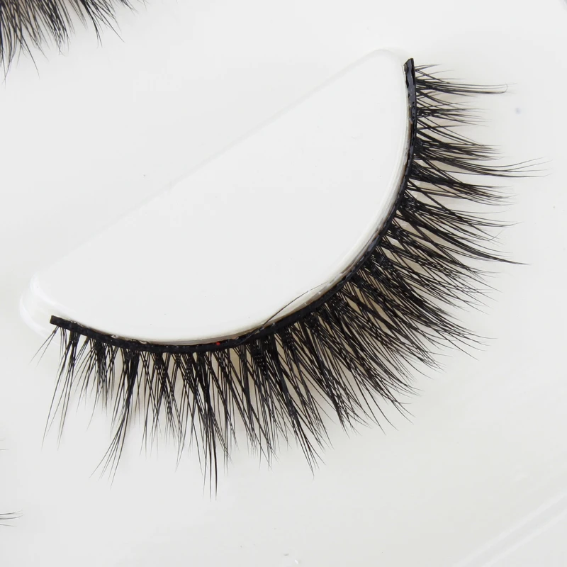 3D mink Lashes 3Pair Packing Natural Thick Cross Messy False Eyelashes Pure Handmade Cotton Stalk Fake wholesale 108 | Красота и