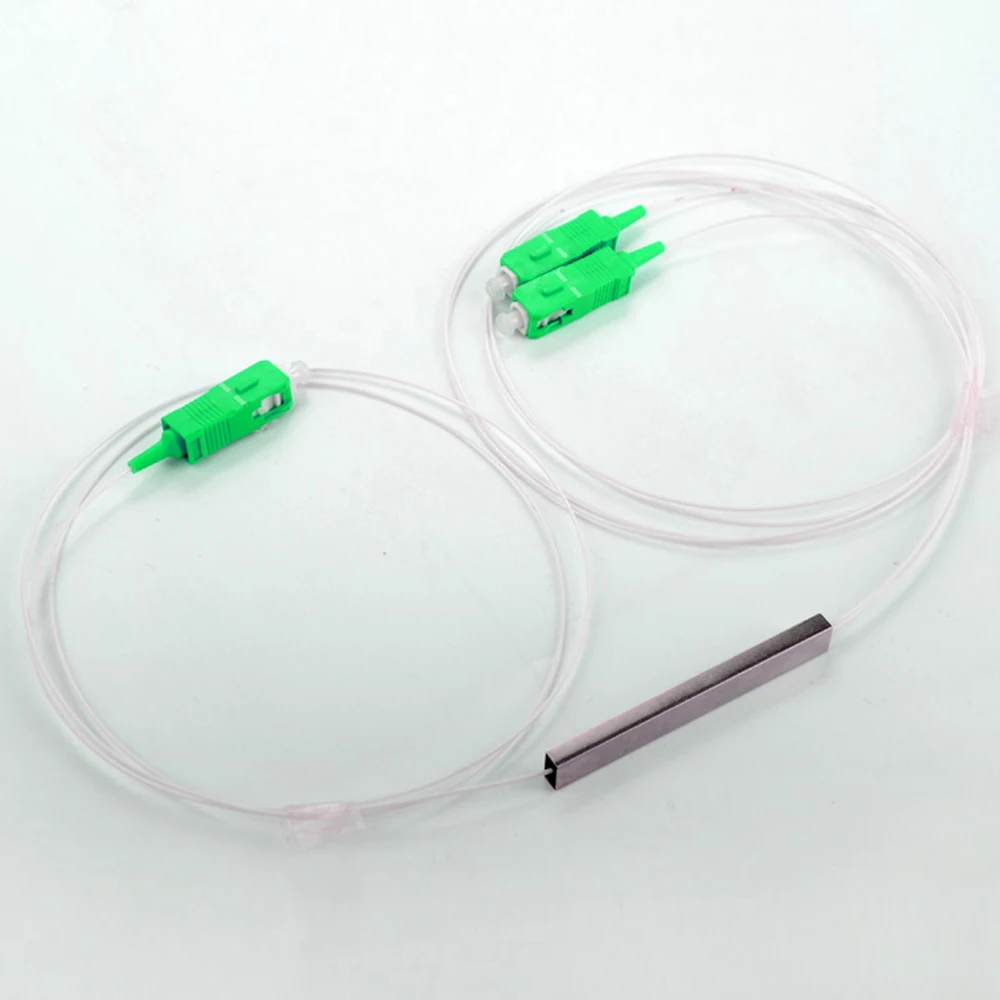 SC APC 1X2 PLC волоконно-оптический сплиттер FTTH 0,9 мм SC Одномодовый мини стальная труба оптический сплиттер