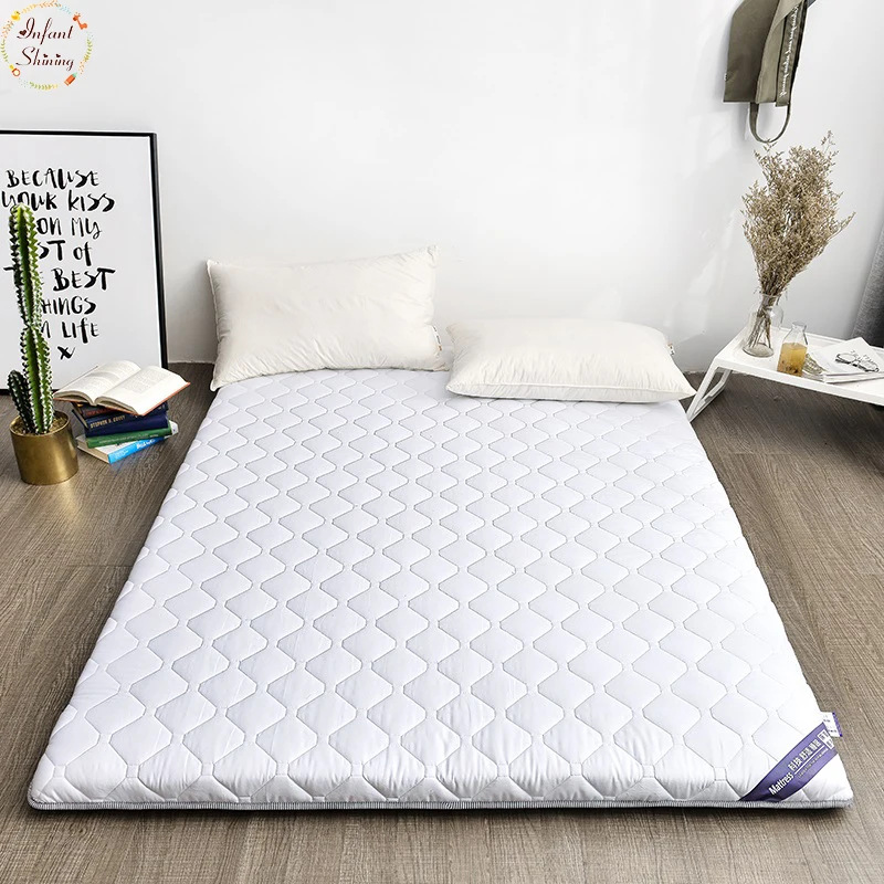 Infant Shining 5CM 100% Cotton Mattress Double Bed Mat Tatami Mattress Multi-size Anti-skid Mattress Student Dormitory Bed Mat