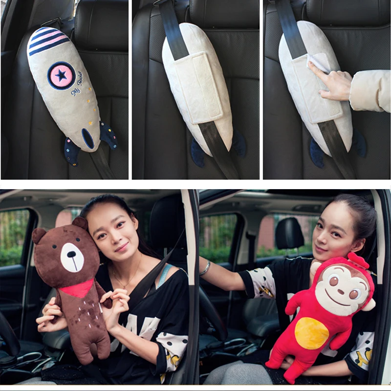 Accesorios de coche Protector de cinturón de seguridad de dibujos animados lindo asiento de coche cinturón de seguridad cubierta de hombro de niño viaje con estilo de coche los niños|Cinturones de