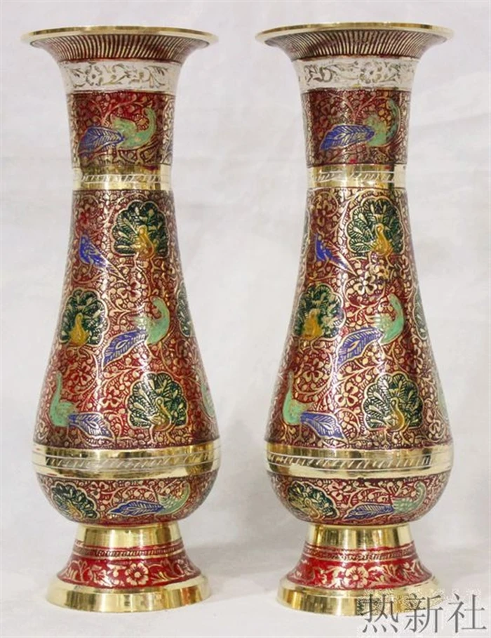 インドパキスタンインポート日本青銅赤い花瓶手芸フラワー花ホーム家具 Furnishings Aliexpress