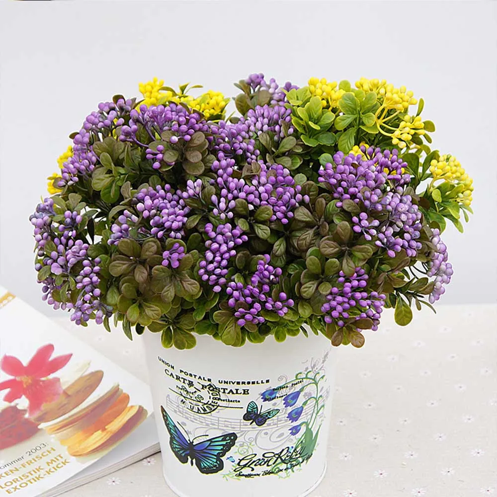 

1 bundle Simulation flower fake rice fruit plant green grass Wedding home Christmas decoration cheap artificial flowers Stamens