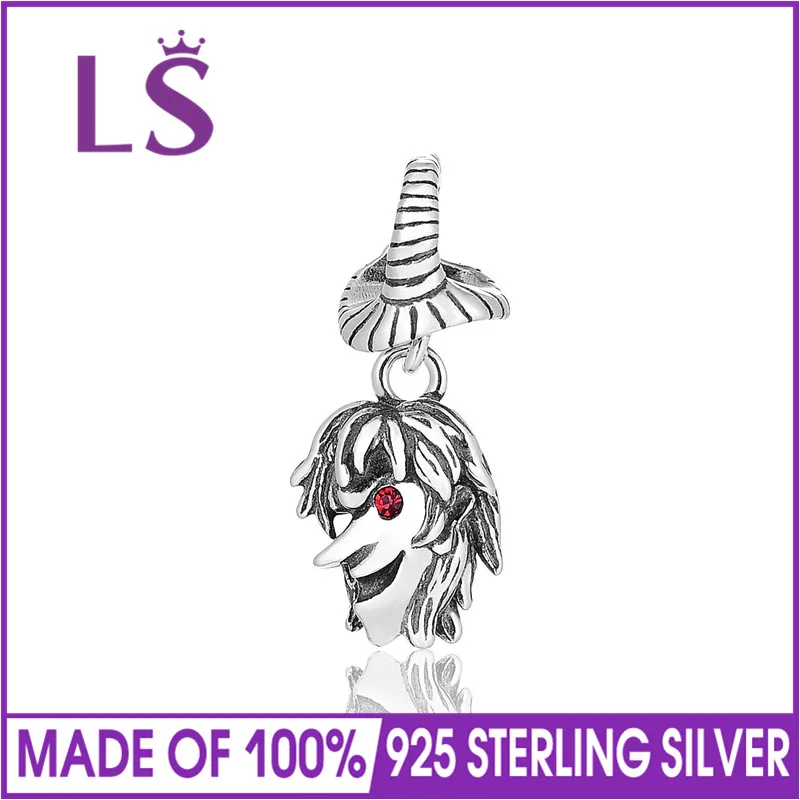 

LS Fashion 925 Sterling Silver Charms Bead Shining Cubic Zirconia Halloween Charms Fit Bracelet&Necklace Jewelry Making