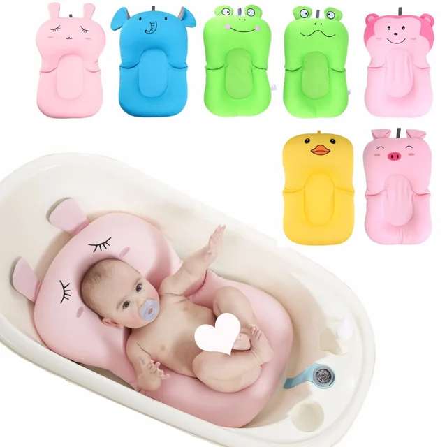 Foldable Baby Bath Tub Baby Float Bath Mat Seat Antiskid Blooming