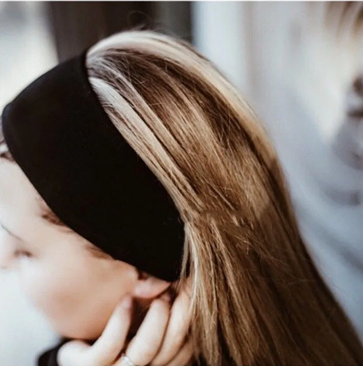 

Yours headband Black with monogram Embroidery Fashion Design Woman Good Look 2018 Head BAND Elastic