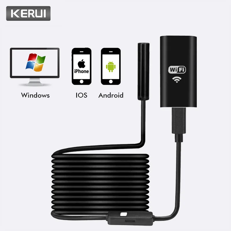 KERUI Wireless Mini Waterproof 1M 2M 5M WiFi HD 720P 8mm USB Endoscope Borescope Inspection Camera for IOS iPhone Android Phone KERUI Wireless Mini Waterproof 1M 2M 5M WiFi HD 720P 8mm USB Endoscope Borescope Inspection Camera for IOS iPhone Android Phone